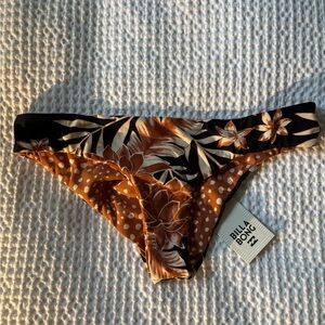 Billabong Reversible Floral Bikini Bottom - Black and Brown